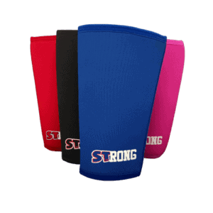 Värikkäät SlingShot STrong tukihihat urheiluun – punainen, musta, sininen ja pinkki.