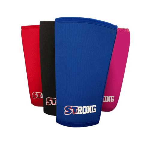 Värikkäät SlingShot STrong tukihihat urheiluun – punainen, musta, sininen ja pinkki.