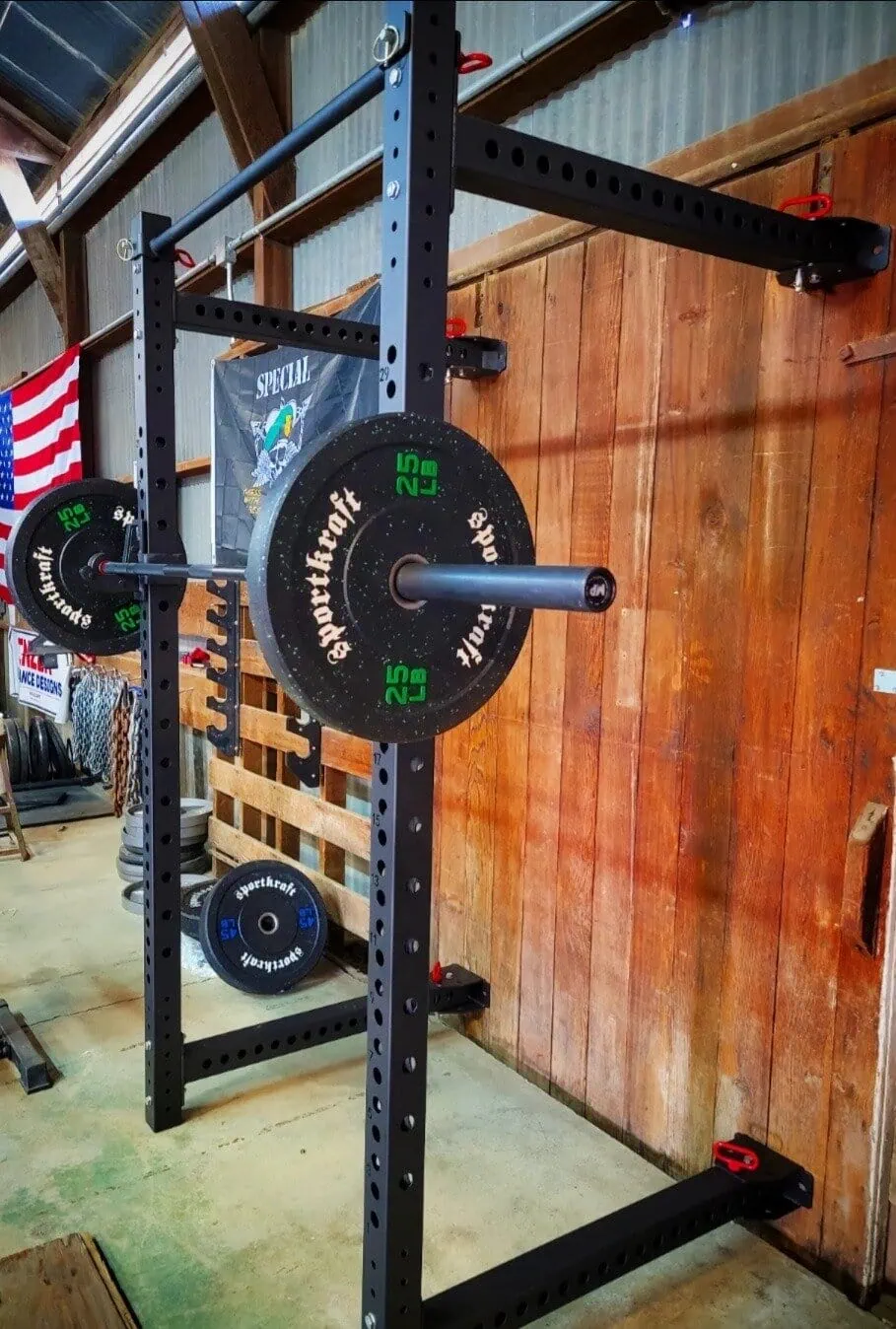 SportKraft Foldable Wall rack / taitettava kyykkyteline