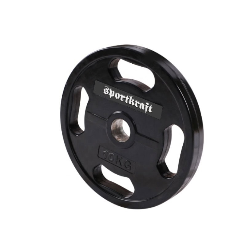 Sportkraft kumitettu levypaino, musta - 10kg