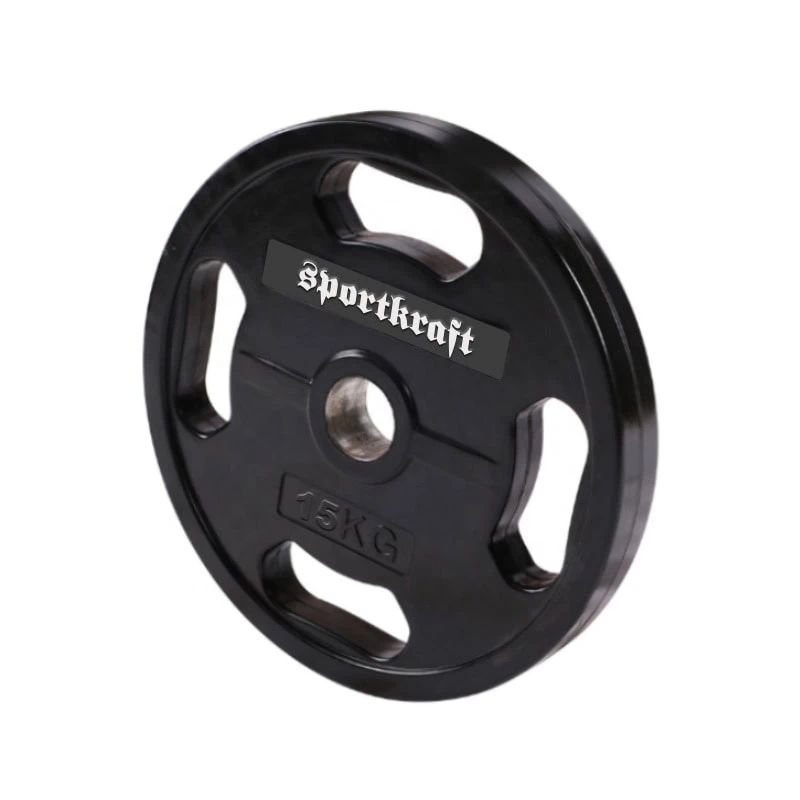 Sportkraft kumitettu levypaino, musta - 15kg