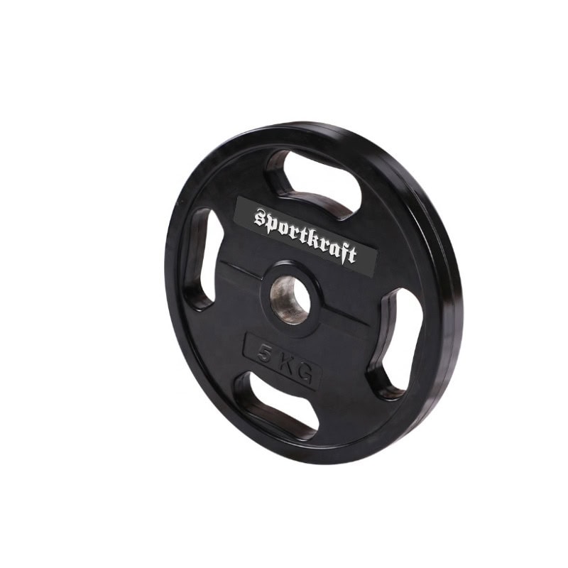 Sportkraft kumitettu levypaino, musta - 5kg