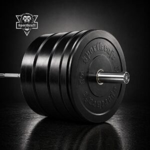 SportKraft musta bumper-levypainosarja 100kg ja 150kg luonnonkumista