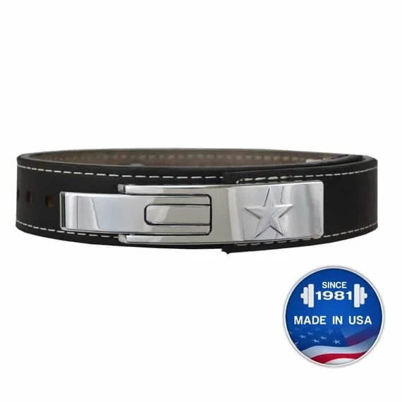 Musta Titan OMEGA painonnostovyö tähtisoljella, kestävä ja tyylikäs voimaharjoitteluun.