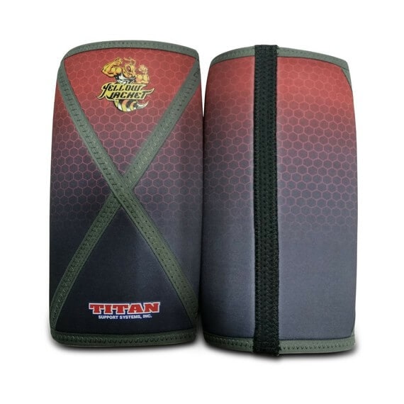 Titan punaharmaat tiikerikuvioiset polvituet urheiluun ja painonnostoon