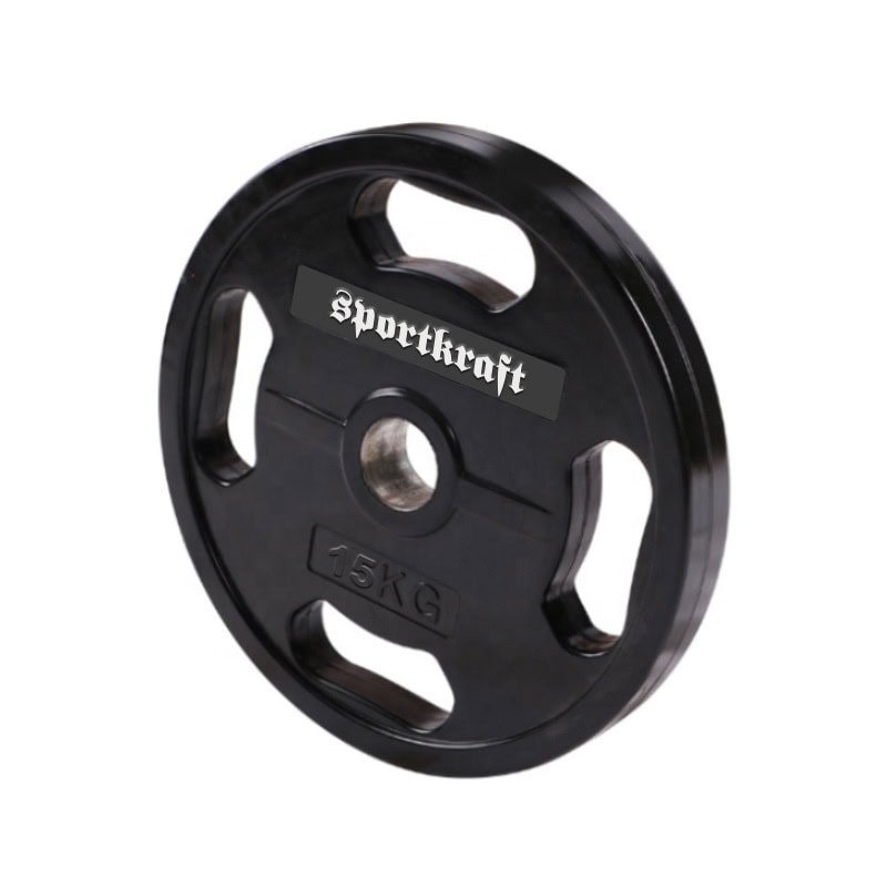 Sportkraft kumitettu levypaino, musta - 15kg