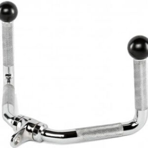 Kromattu lat vedon kahva mustilla otepäillä yläselän ja hartioiden harjoitteluun.