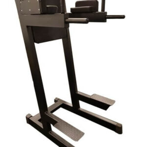 Tukeva musta dippi- ja leuanvetoteline ylävartalon treeniin koti- ja kuntosalikäyttöön.