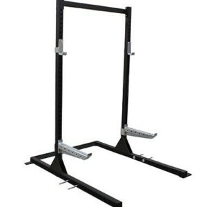 Säädettävä mattamusta kyykkyteline voimaharjoitteluun koti- ja kuntosalikäyttöön