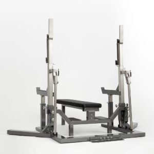 Säädettävä penkkipunnerrusteline turvalliseen ja tehokkaaseen voimaharjoitteluun kotisalilla tai kuntosalilla.