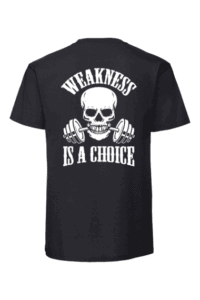 Mustassa t-paidassa voimakkaat sanat.