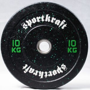 SportKraft rouhekumi bumper-levypaino 10kg vihreä värihiutale