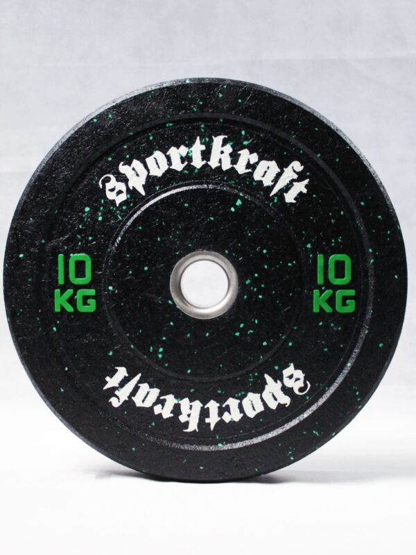SportKraft rouhekumi bumper-levypaino 10kg vihreä värihiutale