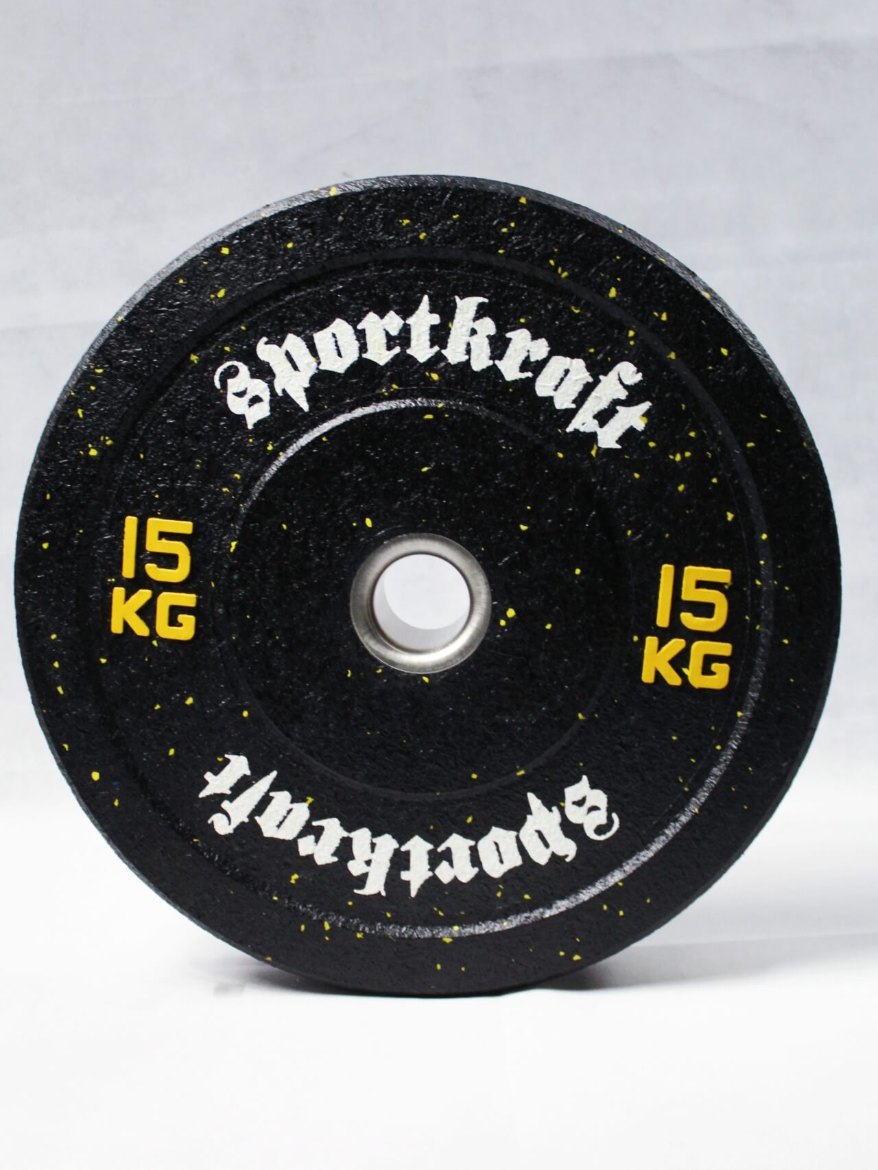 SportKraft rouhekumi bumper-levypaino 15kg keltainen värihiutale