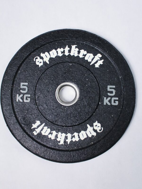SportKraft rouhekumi bumper-levypaino 5kg harmaa värihiutale