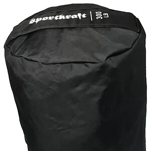 Musta SportKraft-kuntosäkkipussi ulkoiluun ja harjoitteluun, kestävä ja vedenkestävä varustepussi.