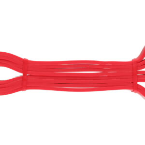 Punaiset silikonilenkit valkoisella taustalla – joustavat, kestävät ja monikäyttöiset järjestelyyn ja käyttöön.