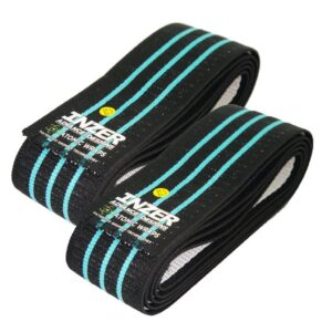 Inzer vetoremmit mustilla ja turkooseilla raidoilla raskaaseen voimaharjoitteluun.