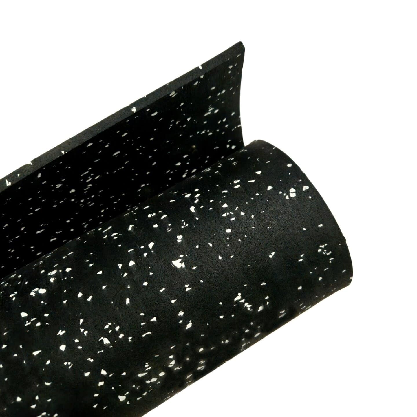 SportKraft Premium kumimatto 8mm kuntosalille harmaalla colour flake hiutaleella metreittäin