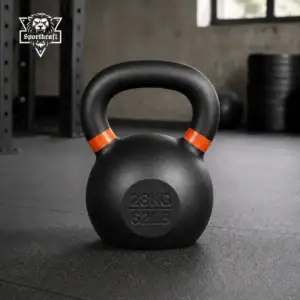 SportKraft valurautainen kahvakuula pulverimaalattu kahvakuula 28kg kuntosali