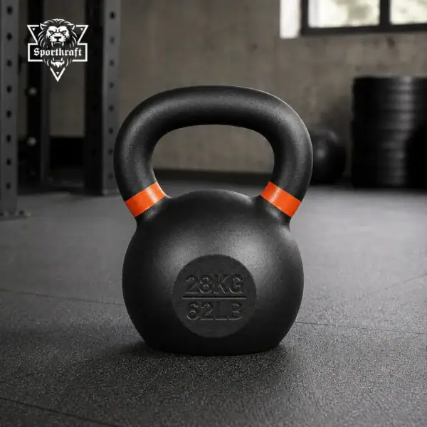 SportKraft valurautainen kahvakuula pulverimaalattu kahvakuula 28kg kuntosali