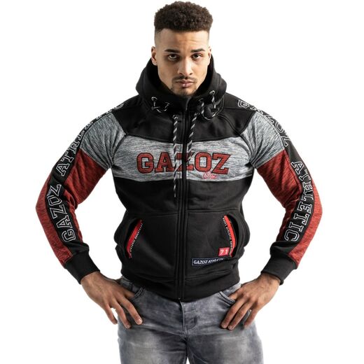 GAZOZ Athletic hoodie black grey red 3
