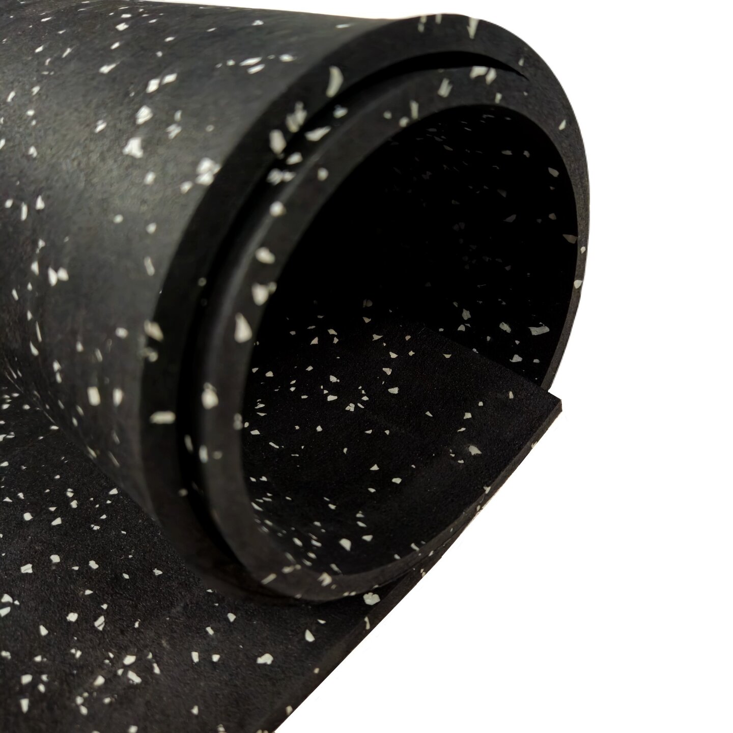 SportKraft Premium 6mm kumimatto kuntosalille musta harmailla hiutaleilla
