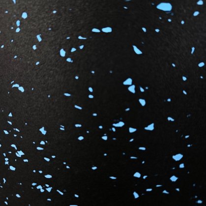Lähikuva sinisestä 6mm kumimatosta kuntosalille Blue Flake -kuvioinnilla