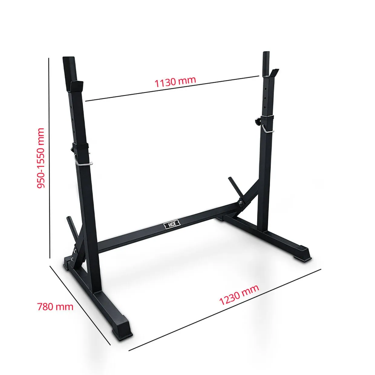 HC PRO säädettävät kyykkytelineet