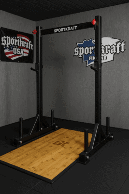 Sportkraft painonnostoteline kuntosalilla.