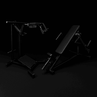 Kuntosalilaitteet mustalla taustalla