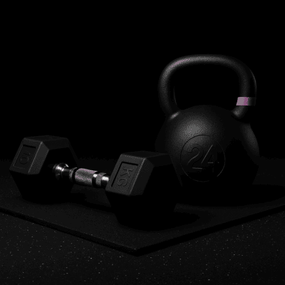 Kettlebell ja käsipainot pimeässä ympäristössä