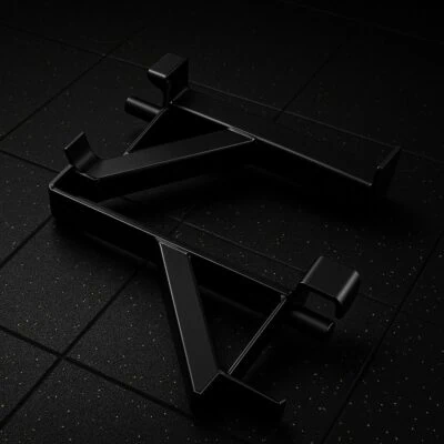 Musta metallinen tuki, moderni muotoilu.