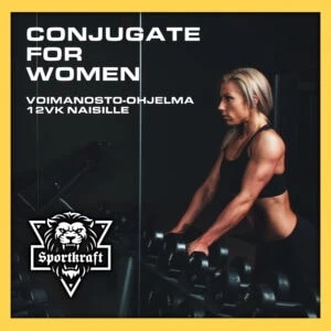 Voimakas nainen nostaa painoja – 12 viikon voimanosto-ohjelma naisille, Sportkraft.